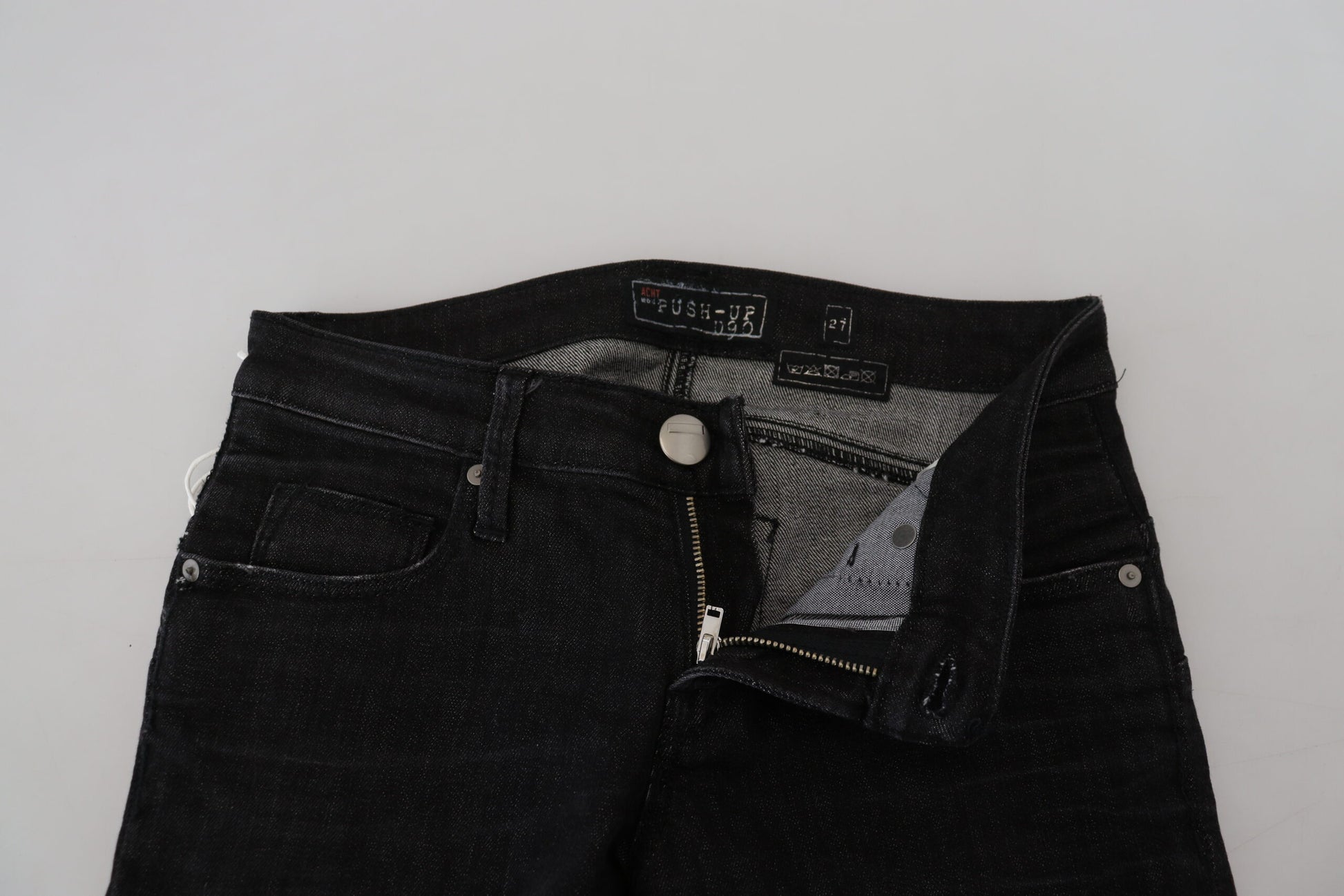 Acht Black Cotton Slim Fit Women Casual Denim Jeans Acht