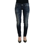Acht Blue Washed Cotton Slim Fit Women Denim Jeans