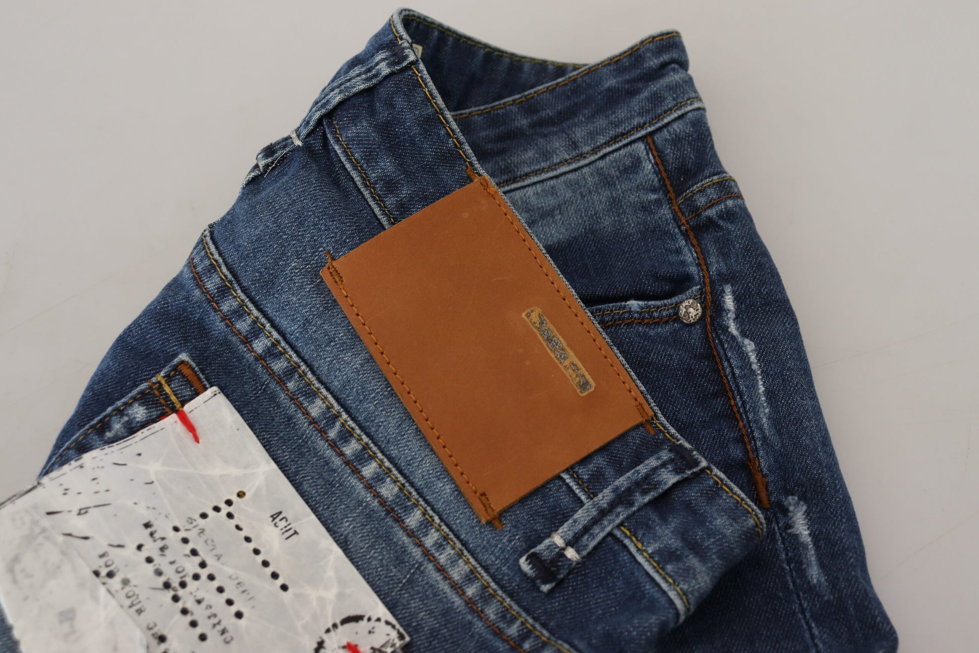 Acht Blue Washed Cotton Slim Fit Women Denim Jeans Acht