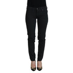 Ermanno Scervino Black Cotton Slim Fit Women Denim Jeans