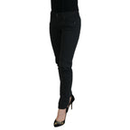 Ermanno Scervino Black Cotton Slim Fit Women Denim Jeans