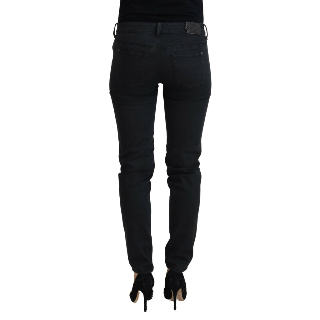 Ermanno Scervino Black Cotton Slim Fit Women Denim Jeans