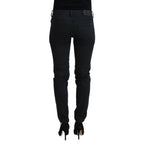 Ermanno Scervino Black Cotton Slim Fit Women Denim Jeans