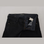 Ermanno Scervino Black Cotton Slim Fit Women Denim Jeans