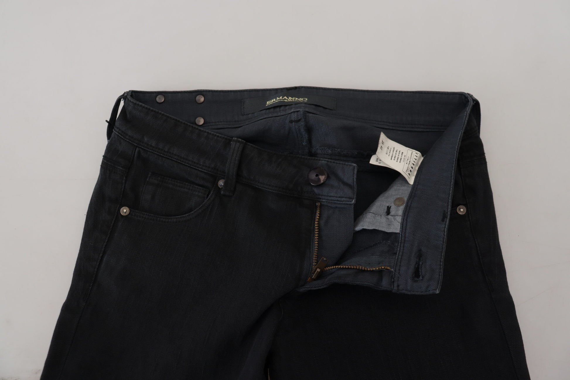 Ermanno Scervino Black Cotton Slim Fit Women Denim Jeans Ermanno Scervino