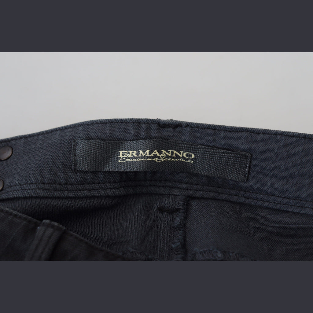 Ermanno Scervino Black Cotton Slim Fit Women Denim Jeans