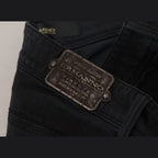 Ermanno Scervino Black Cotton Slim Fit Women Denim Jeans