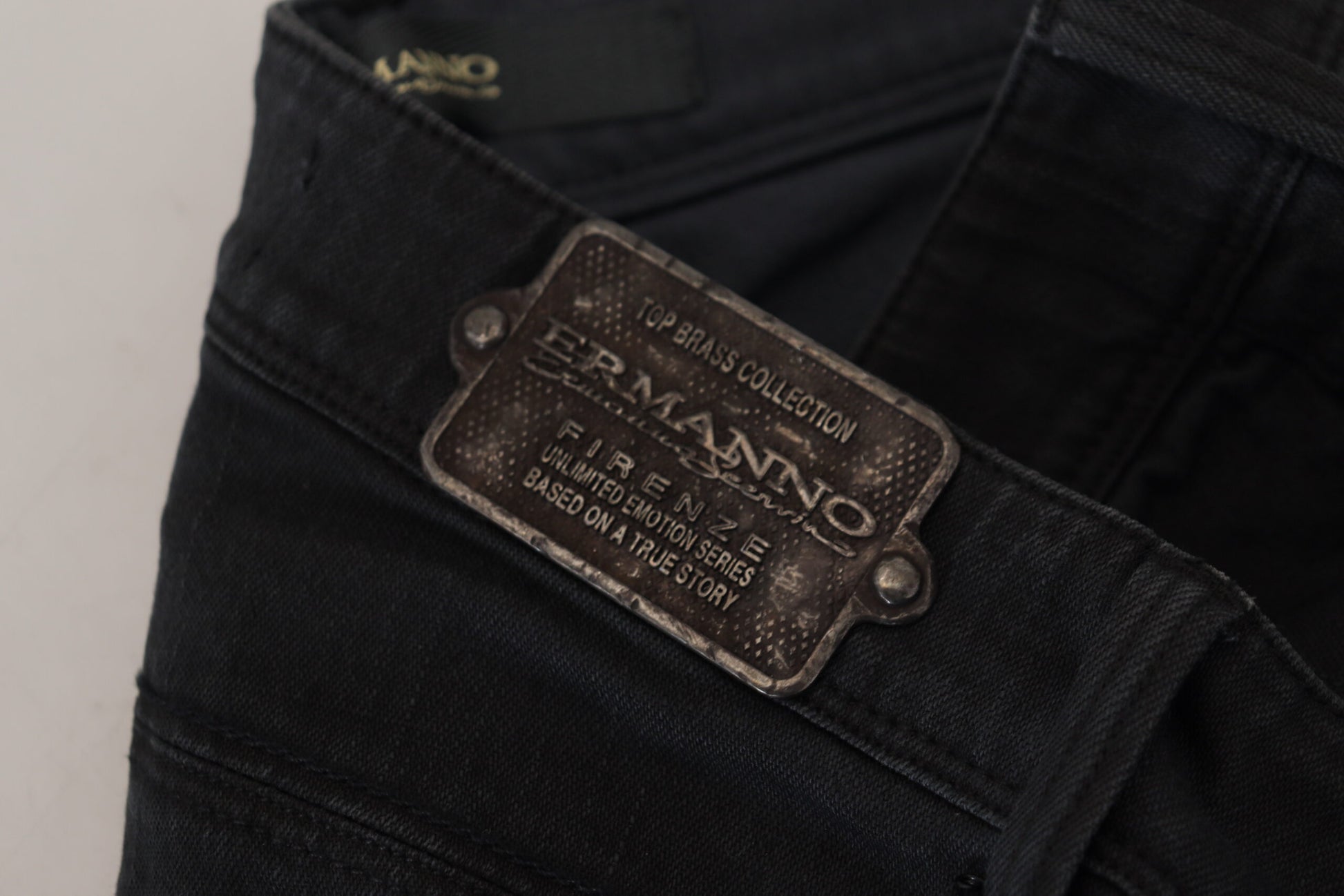 Ermanno Scervino Black Cotton Slim Fit Women Denim Jeans Ermanno Scervino