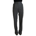 Dolce & Gabbana Gray High Waist Women Wool Pants