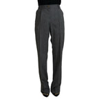 Dolce & Gabbana Gray High Waist Women Wool Pants
