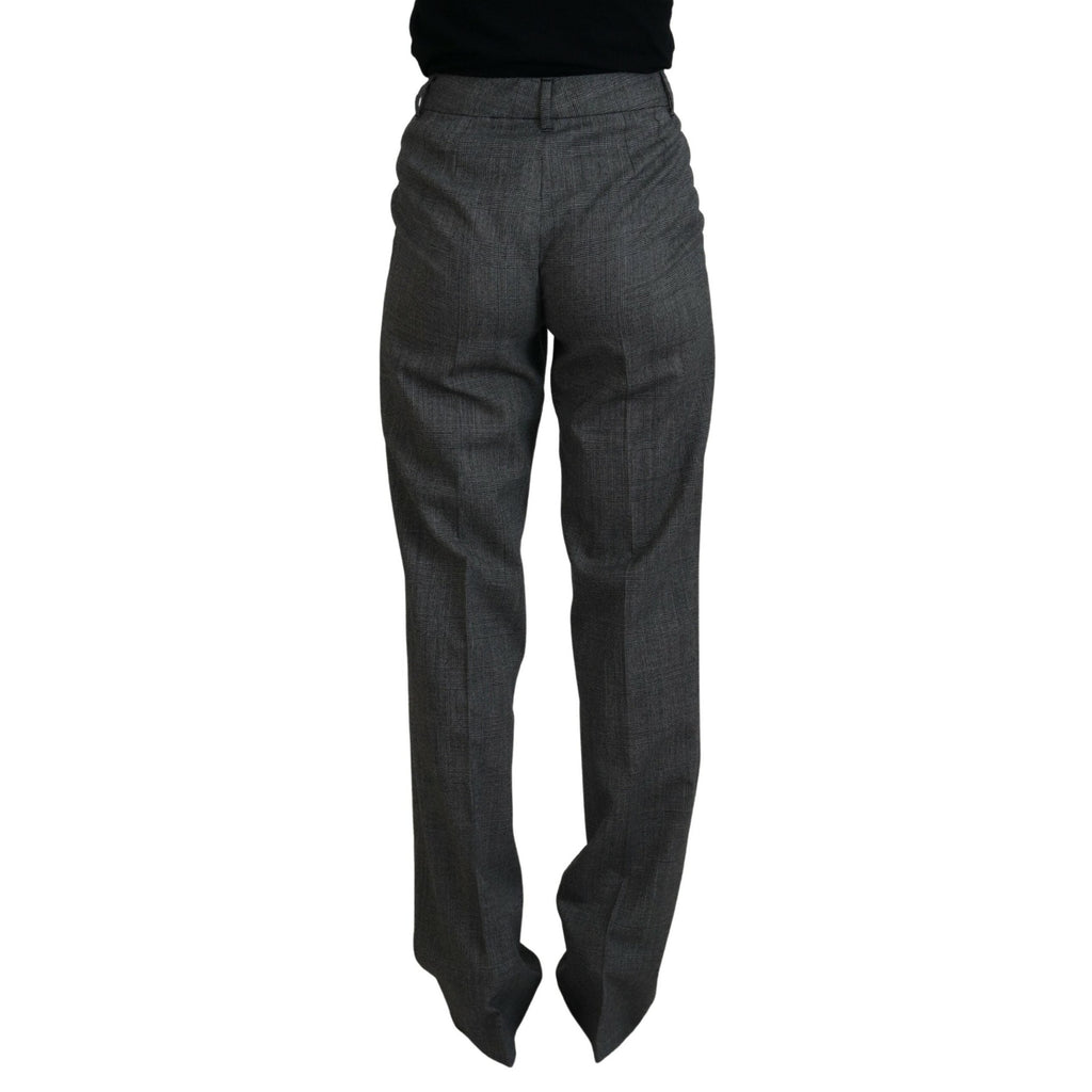 Dolce & Gabbana Gray High Waist Women Wool Pants