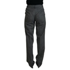 Dolce & Gabbana Gray High Waist Women Wool Pants