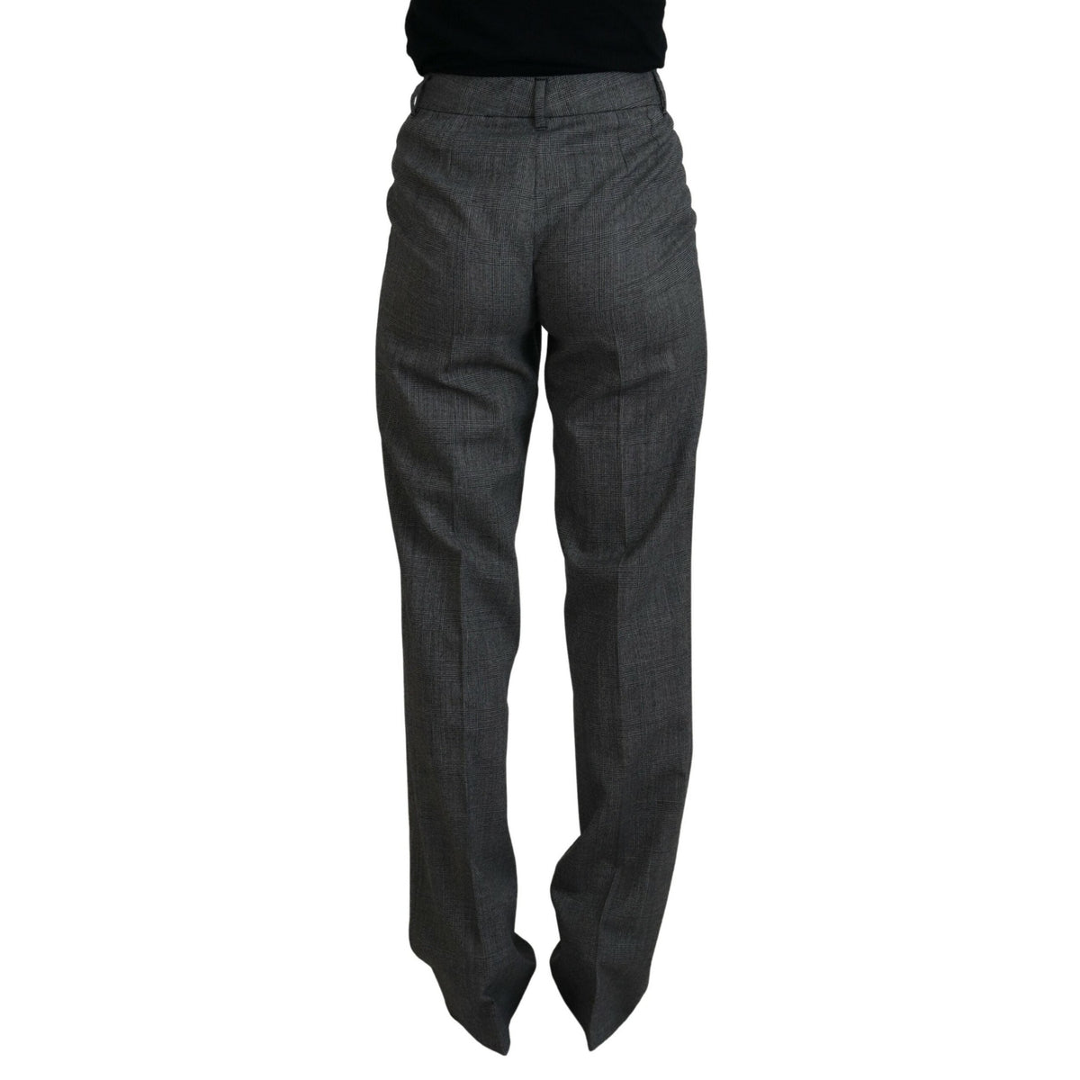 Dolce & Gabbana Gray High Waist Women Wool Pants