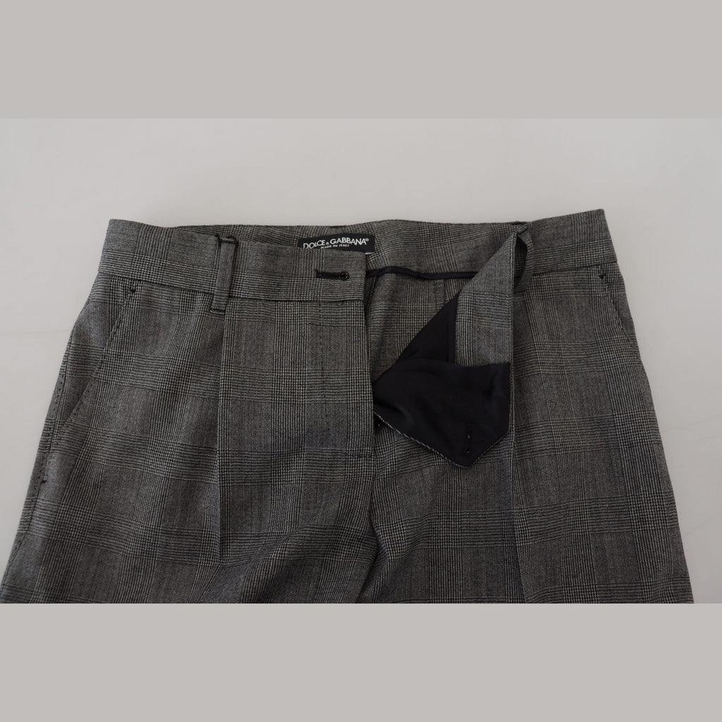 Dolce & Gabbana Gray High Waist Women Wool Pants