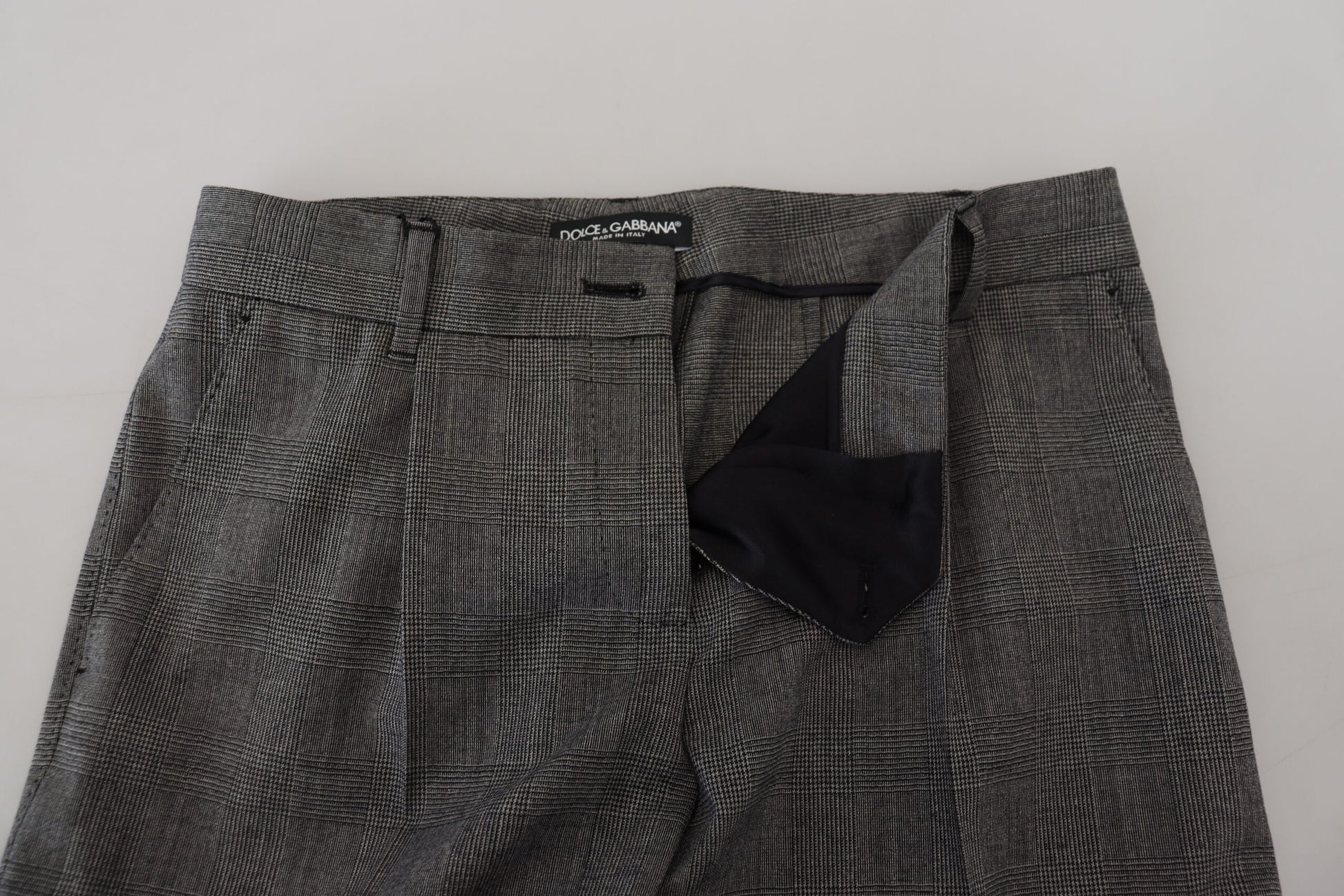 Dolce & Gabbana Gray High Waist Women Wool Pants Dolce & Gabbana