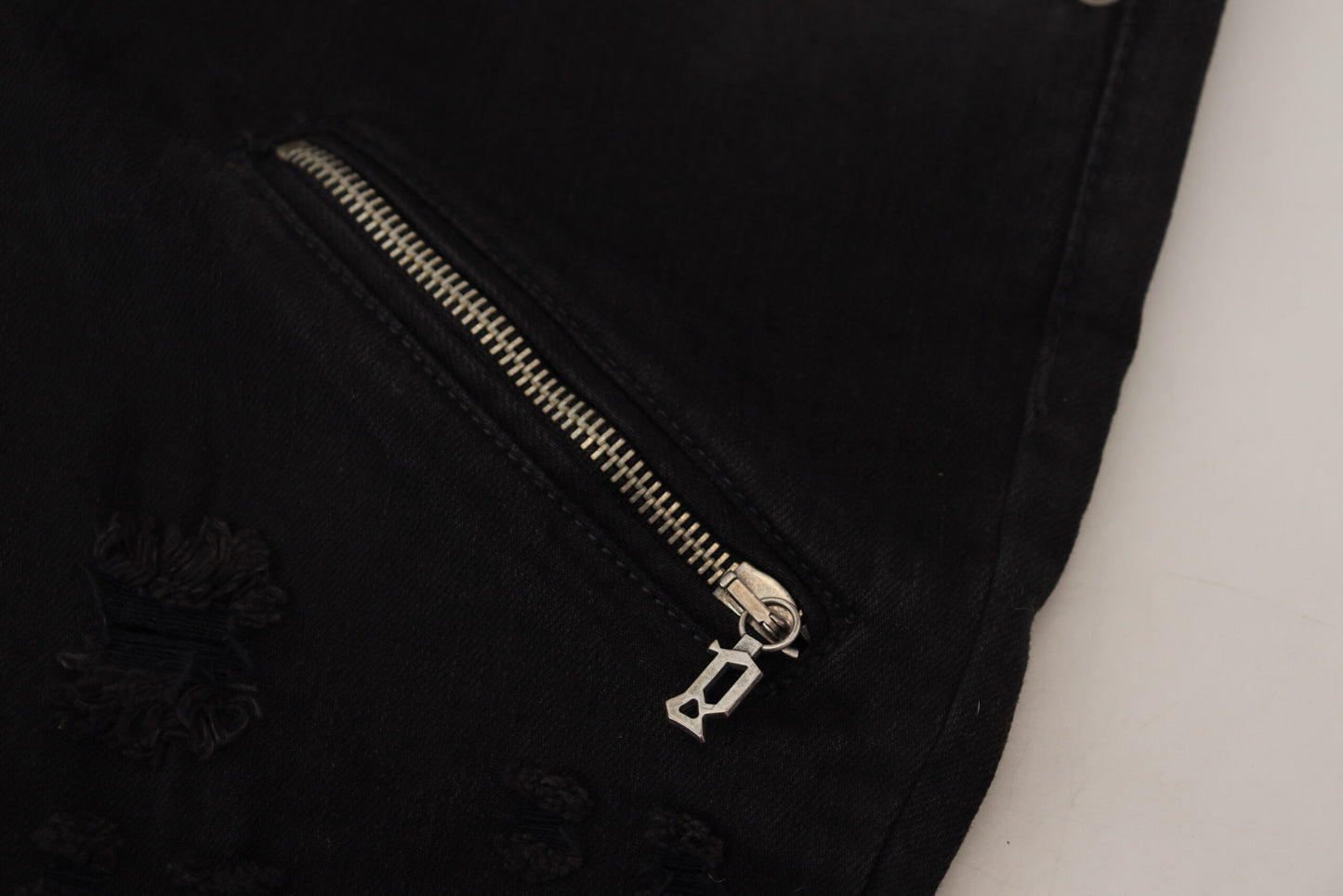 John Galliano Black Cotton Mid Waist Skinny Slim Fit Denim Jeans John Galliano
