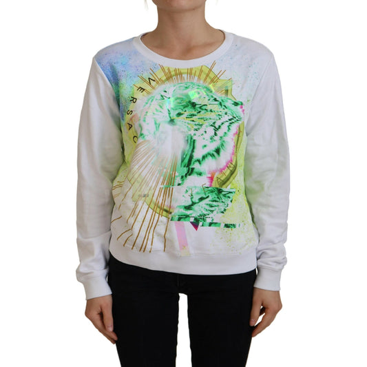 Versace Jeans White Graphic Print Long Sleeves Sweater Versace Jeans