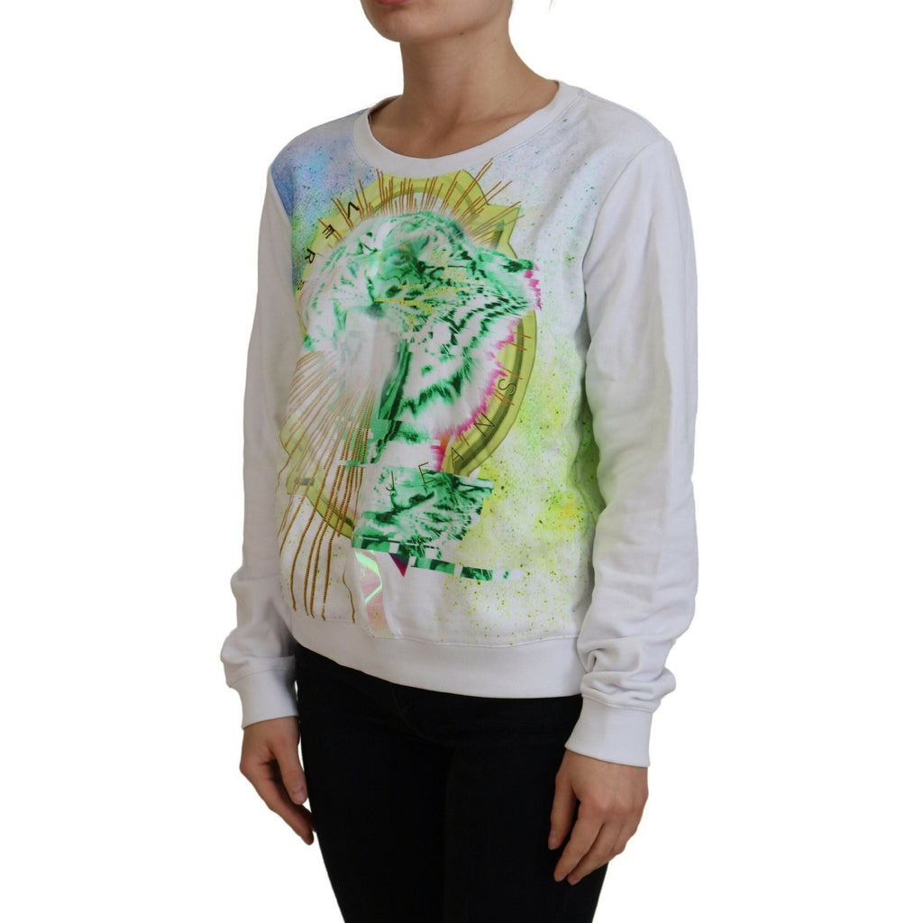 Versace Jeans White Graphic Print Long Sleeves Sweater
