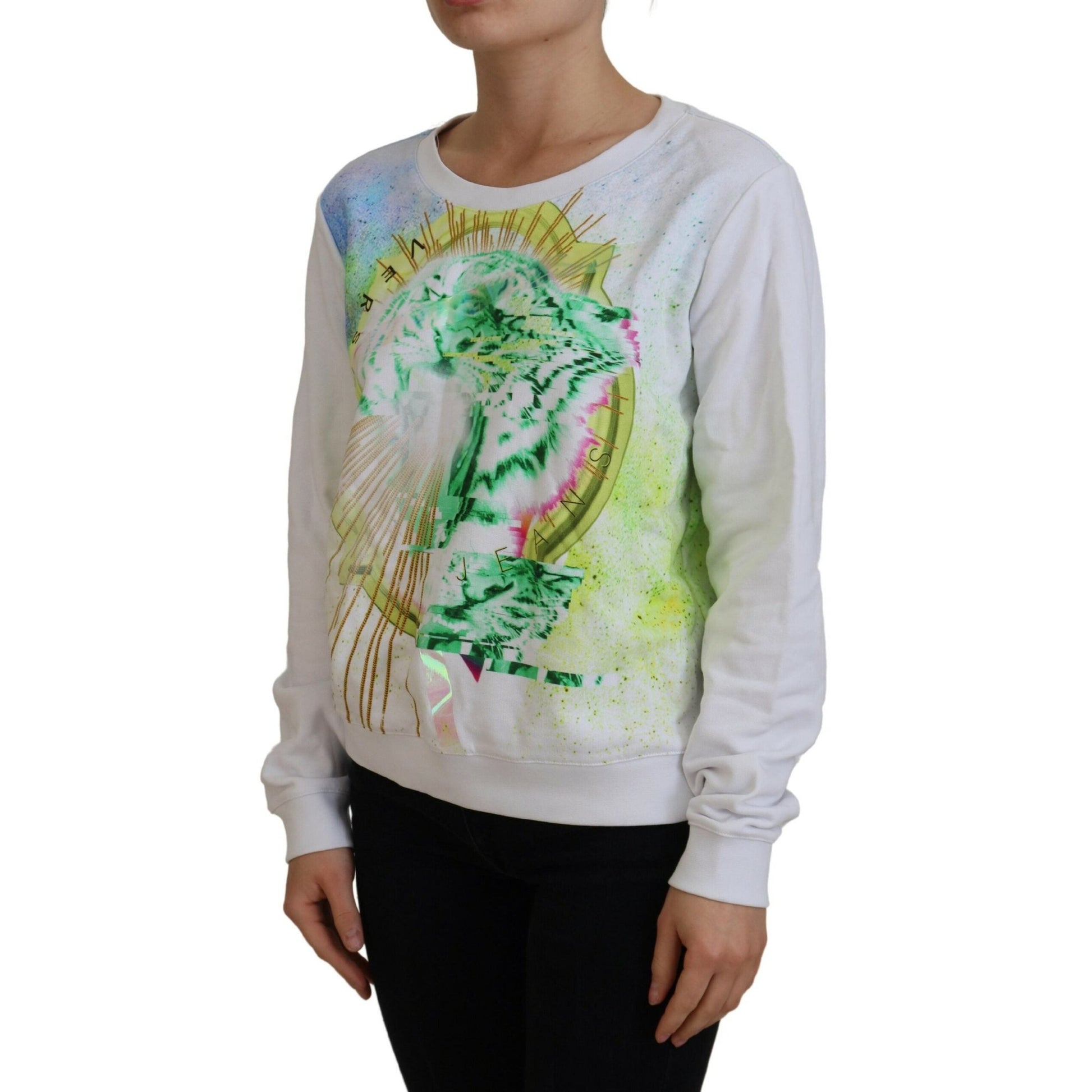 Versace Jeans White Graphic Print Long Sleeves Sweater Versace Jeans