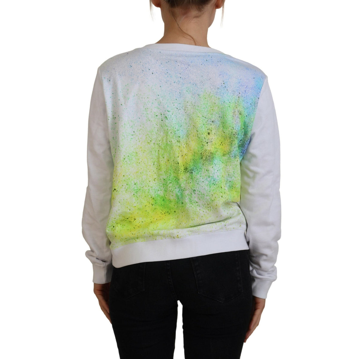 Versace Jeans White Graphic Print Long Sleeves Sweater