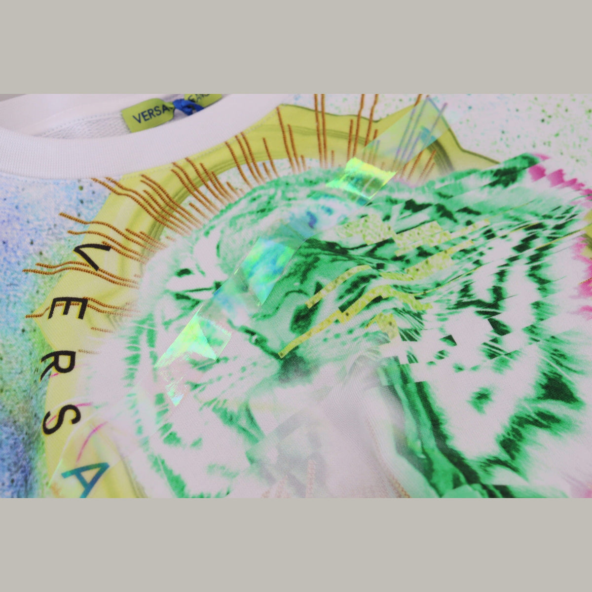 Versace Jeans White Graphic Print Long Sleeves Sweater