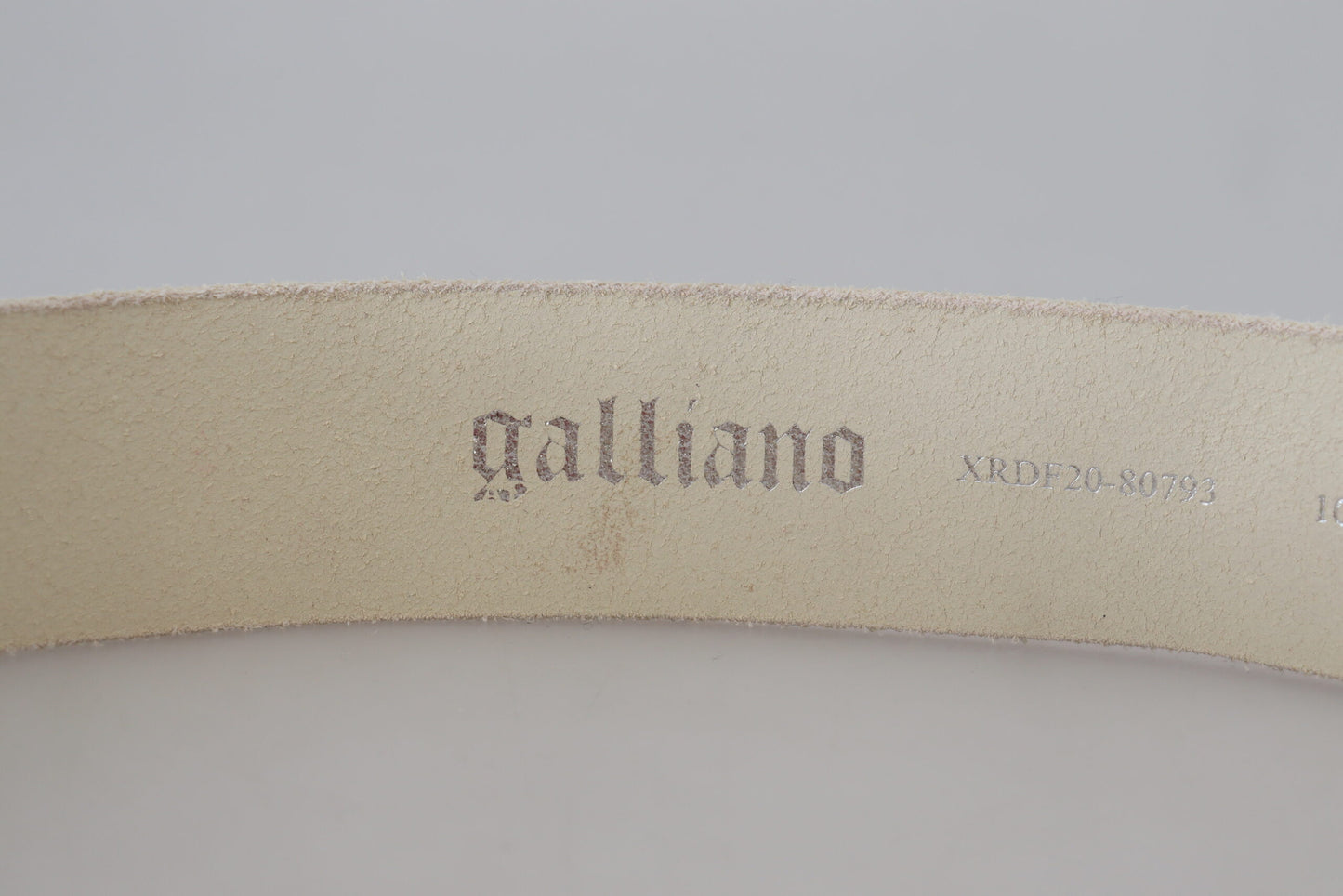 John Galliano Pink Leather Letter Logo Round Buckle Waist Belt John Galliano