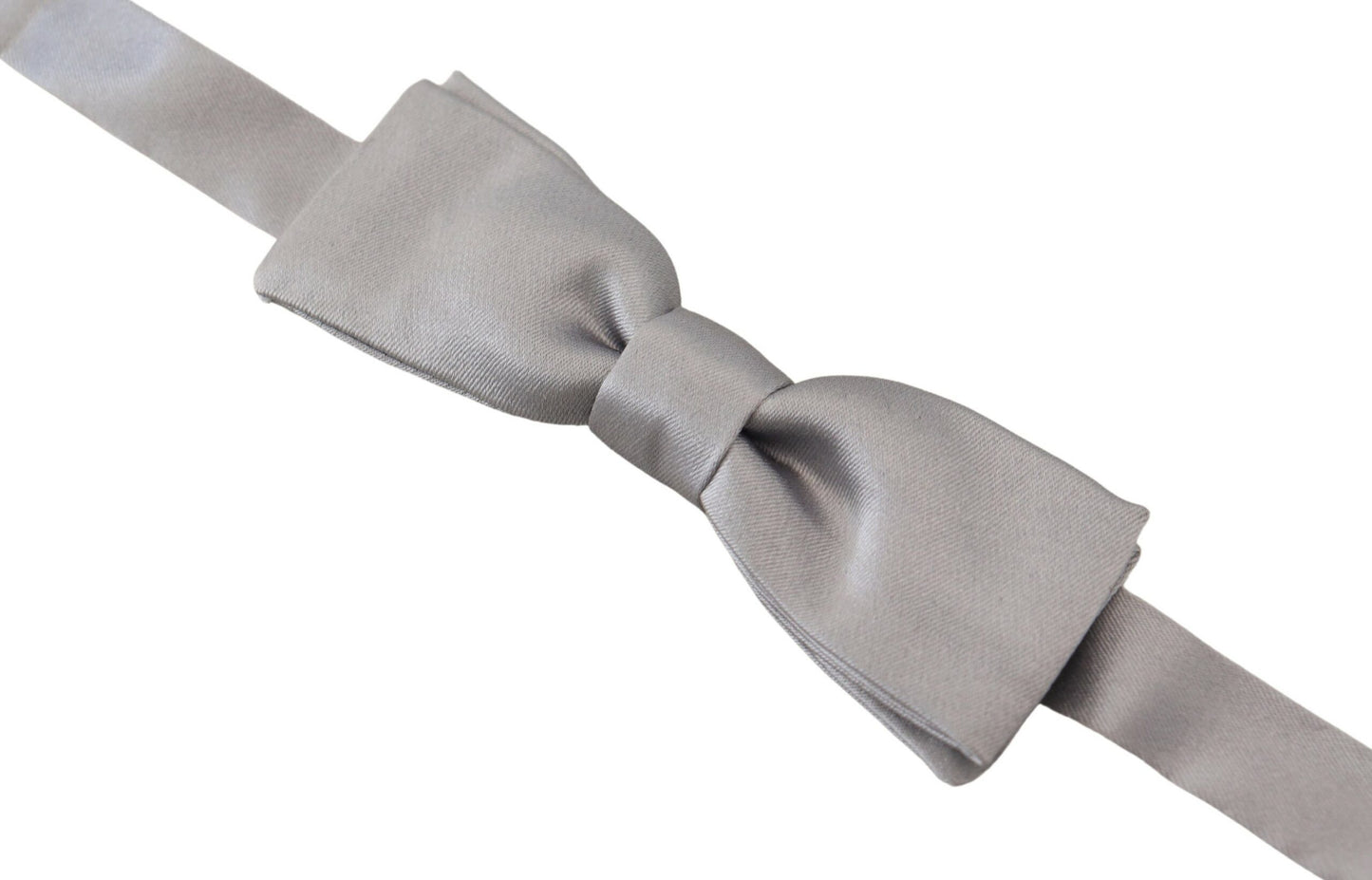 Dolce & Gabbana Gray Silk Adjustable Men Neck Papillon Bow Tie Dolce & Gabbana
