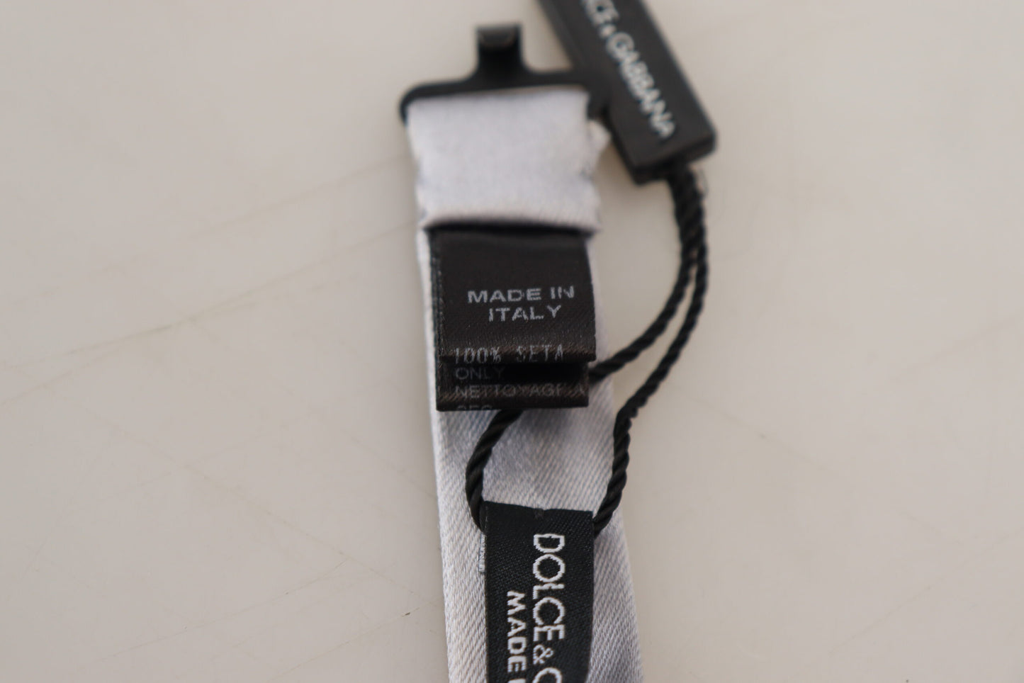 Dolce & Gabbana Gray Silk Adjustable Men Neck Papillon Bow Tie Dolce & Gabbana