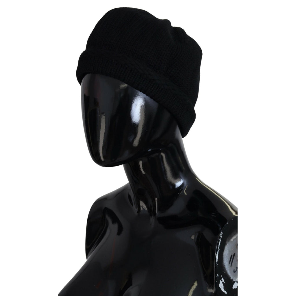 Dolce & Gabbana Black Virgin Wool Women Winter Beanie Cap Hat Dolce & Gabbana