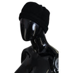 Dolce & Gabbana Black Virgin Wool Women Winter Beanie Cap Hat Dolce & Gabbana
