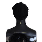 Dolce & Gabbana Black Virgin Wool Women Winter Beanie Cap Hat Dolce & Gabbana