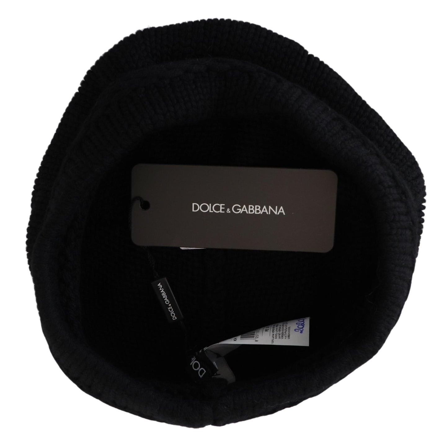 Dolce & Gabbana Black Virgin Wool Women Winter Beanie Cap Hat Dolce & Gabbana