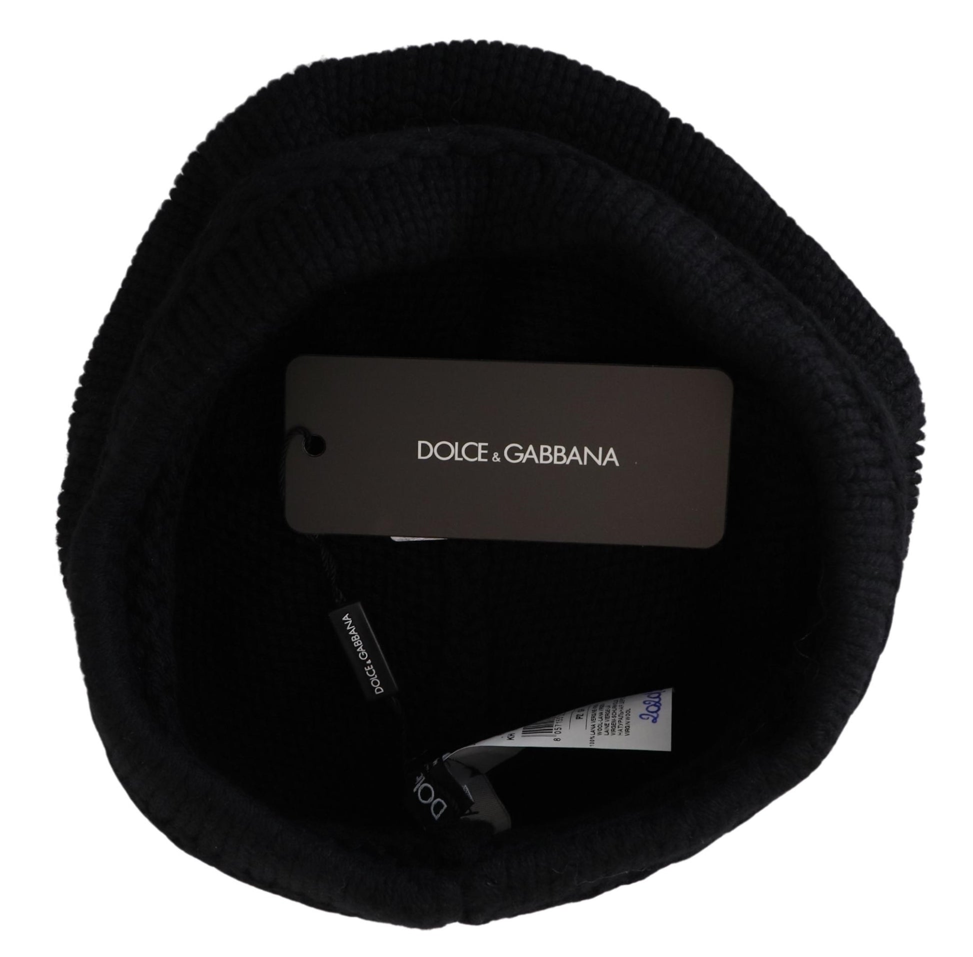 Dolce & Gabbana Black Virgin Wool Women Winter Beanie Cap Hat Dolce & Gabbana