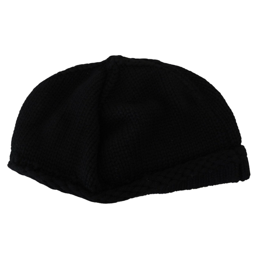 Dolce & Gabbana Black Virgin Wool Women Winter Beanie Cap Hat Dolce & Gabbana