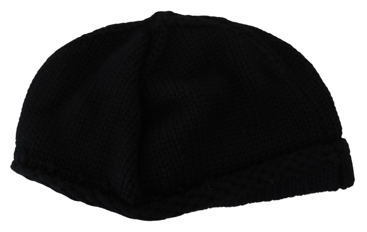 Dolce & Gabbana Black Virgin Wool Women Winter Beanie Cap Hat Dolce & Gabbana
