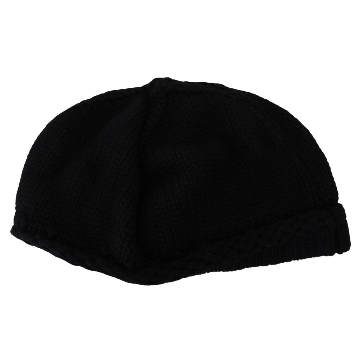 Dolce & Gabbana Black Virgin Wool Women Winter Beanie Cap Hat Dolce & Gabbana