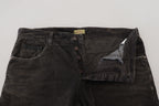 Costume National Gray Cotton Corduroy Men Casual Jeans