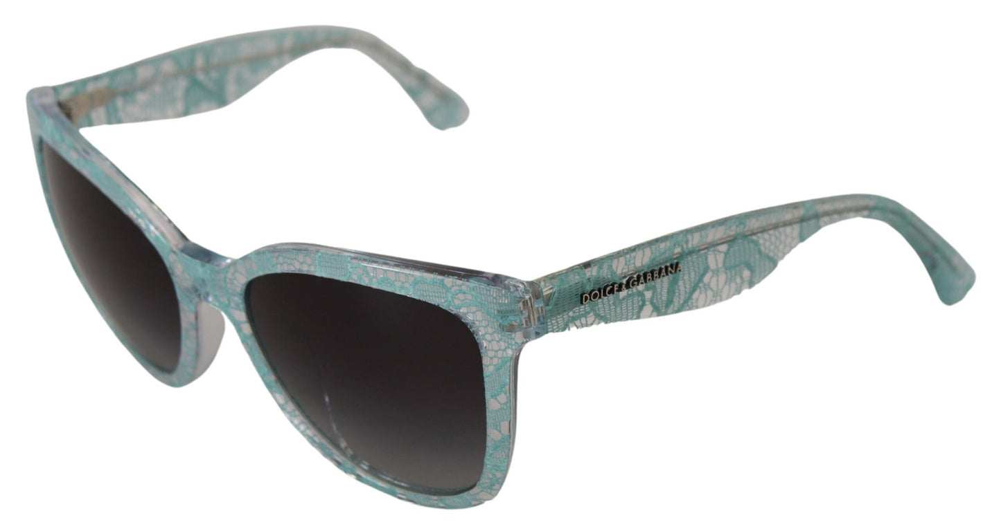 Dolce & Gabbana Blue DG4190 Lace Crystal Acetate Butterfly Sunglasses Dolce & Gabbana