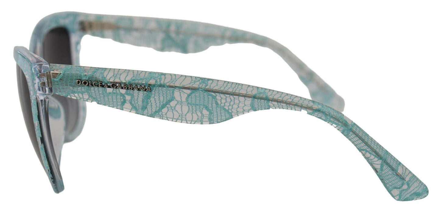 Dolce & Gabbana Blue DG4190 Lace Crystal Acetate Butterfly Sunglasses Dolce & Gabbana