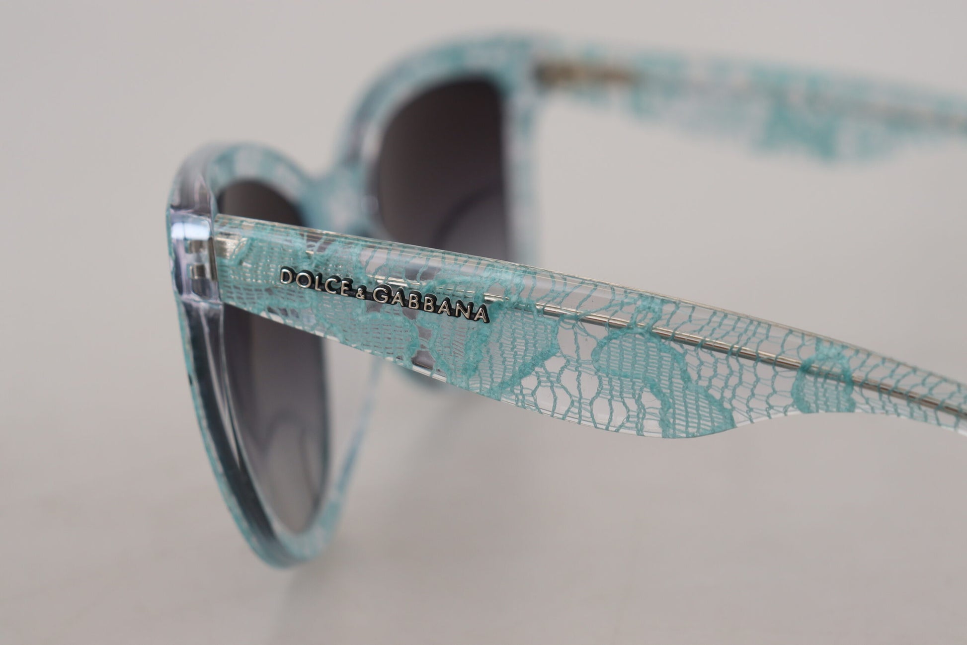 Dolce & Gabbana Blue DG4190 Lace Crystal Acetate Butterfly Sunglasses Dolce & Gabbana
