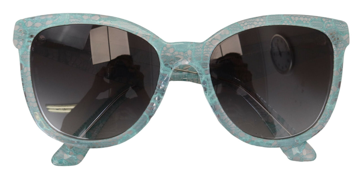 Dolce & Gabbana Blue DG4190 Lace Crystal Acetate Butterfly Sunglasses Dolce & Gabbana