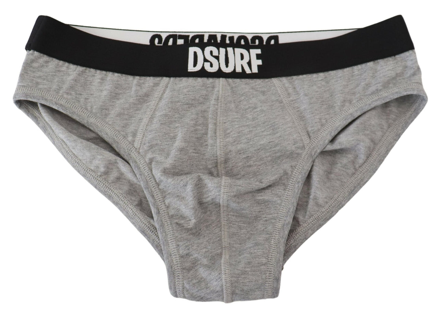 Dsquared² Gray DSURF Logo Cotton Stretch Men Brief Underwear Dsquared²