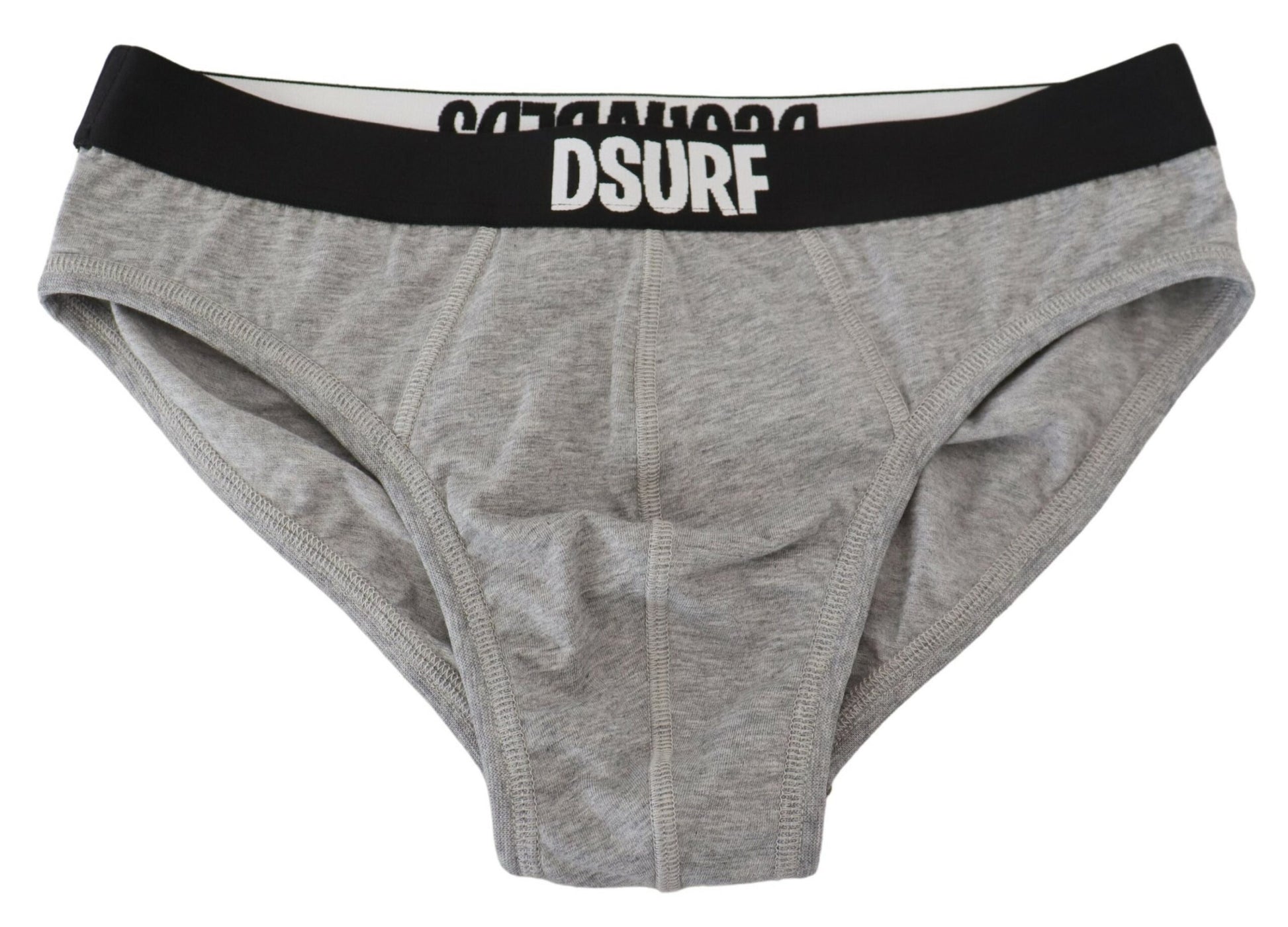 Dsquared² Gray DSURF Logo Cotton Stretch Men Brief Underwear Dsquared²