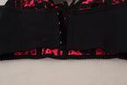 Dolce & Gabbana Pink Leopard Print Cropped Bustier Corset Top