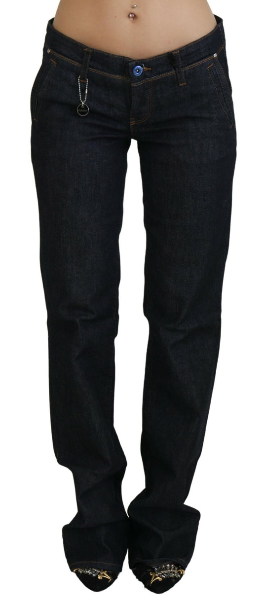 Costume National Blue Low Waist Straight Denim Pants Jeans Costume National