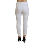 Dondup White High Waist Tapered Women Pants