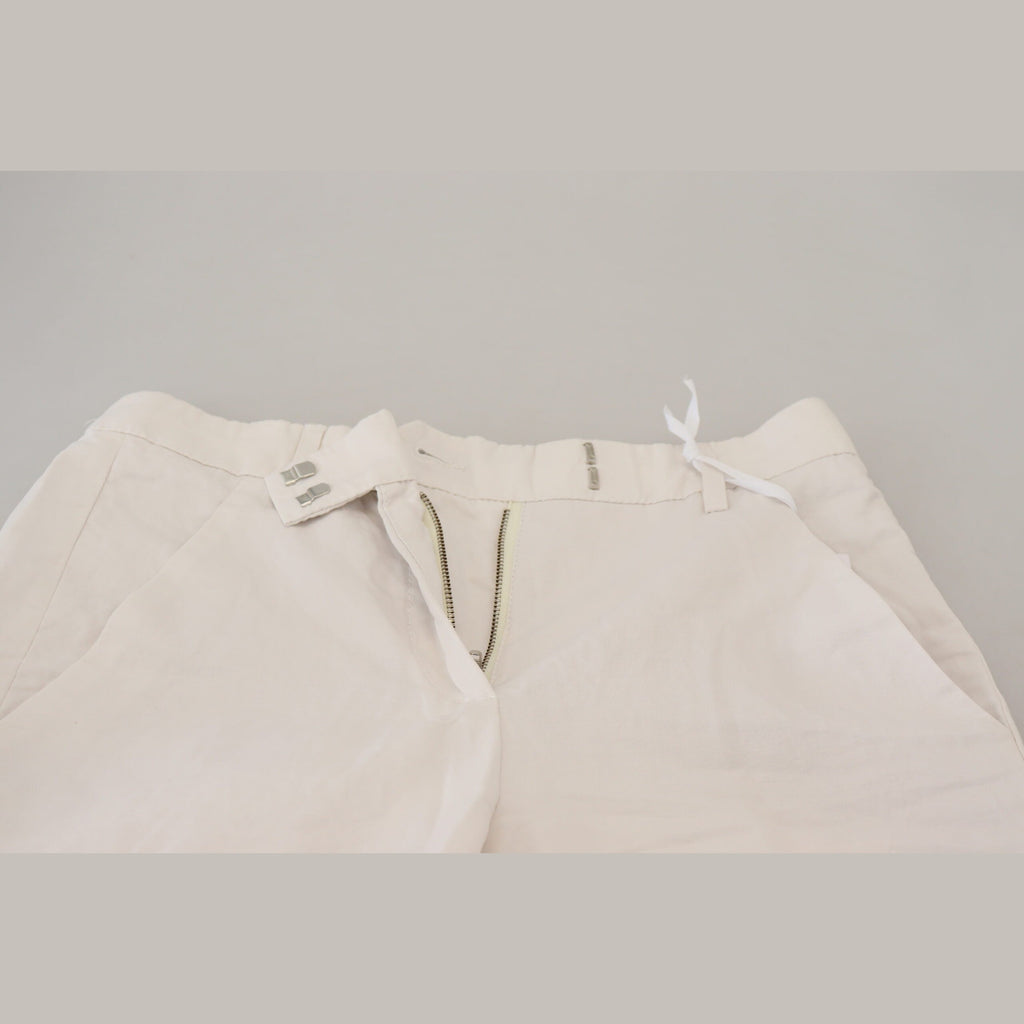 Dondup White High Waist Tapered Women Pants