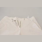 Dondup White High Waist Tapered Women Pants