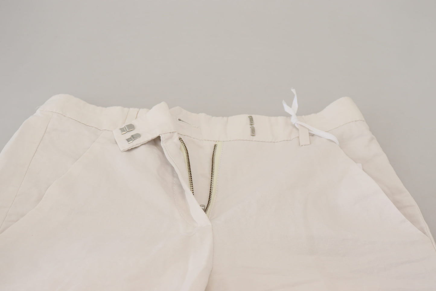 Dondup White High Waist Tapered Women Pants Dondup