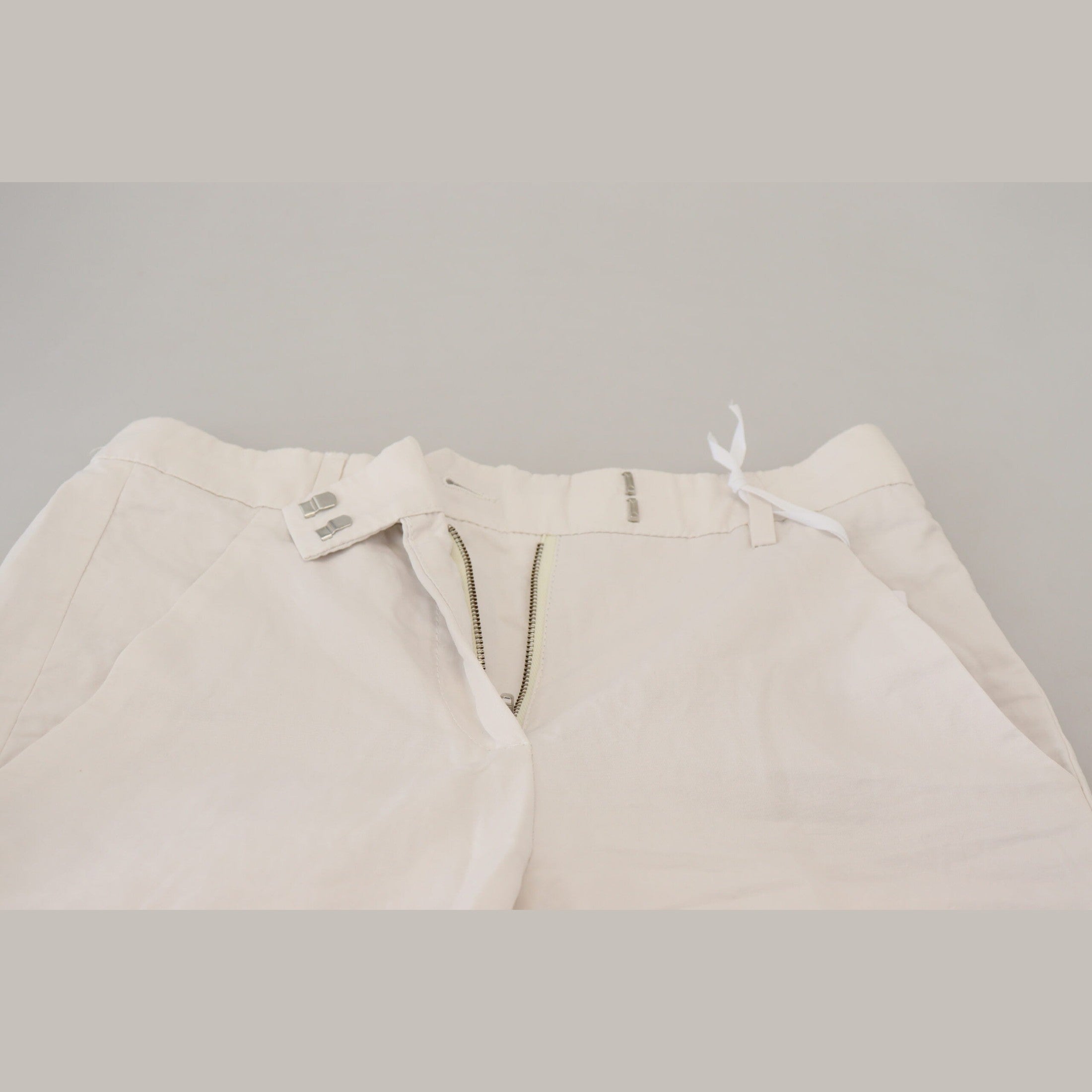 Dondup White High Waist Tapered Women Pants